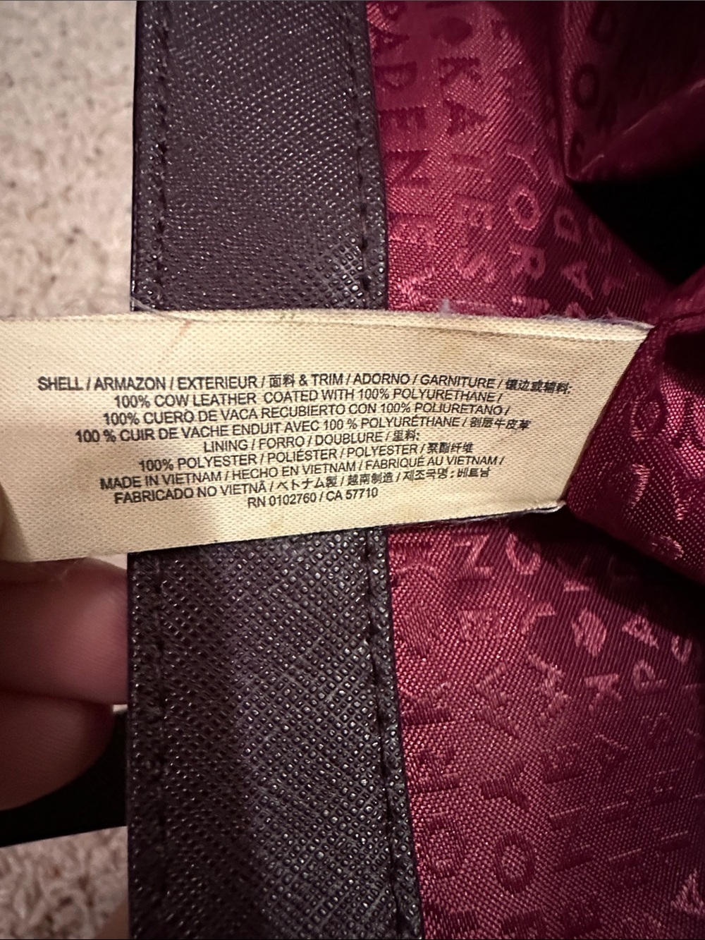 kate spade plum leather tote in wine - Picture 13 of 14